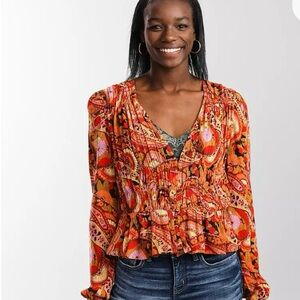 Billabong Catching Feelings Peplum Top NWT Med